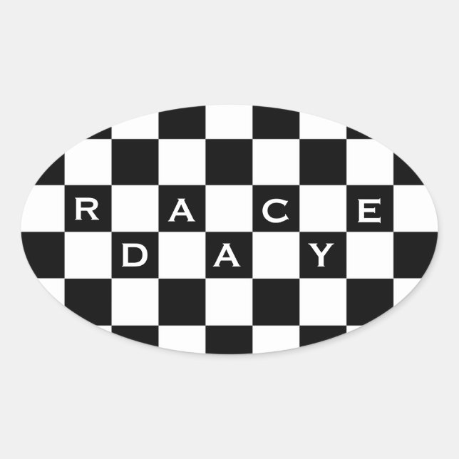 Sticker Ovale Indicateur du vérificateur de jour de course (Devant)