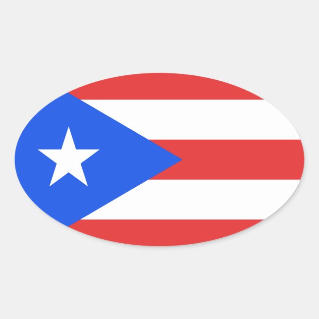 Sticker Ovale Indicateur Porto Rico (Devant)