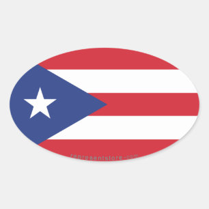 Sticker Ovale Indicateur Porto Rico Plain