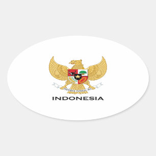 Sticker Ovale INDONÉSIE - emblème/drapeau/armoiries/symbole