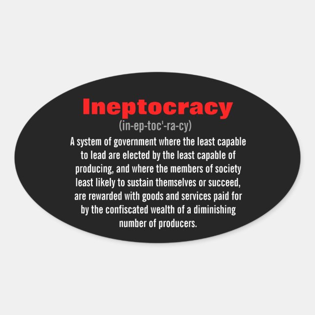 Sticker Ovale Ineptocratie (Devant)