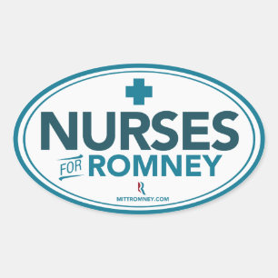 Sticker Ovale Infirmières pour Mitt Romney 2012 (autocollant