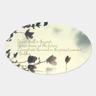 Sticker Ovale Inspiration anxieuse du Bouddha