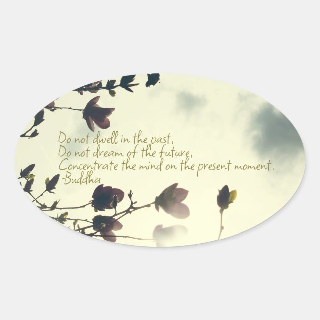Sticker Ovale Inspiration anxieuse du Bouddha (Devant)