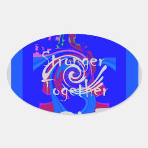 Sticker Ovale Inspiration USA Nous Sommes Forts Ensemble Avec Am