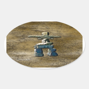 Sticker Ovale Inukshuk Native American Spirit Stones