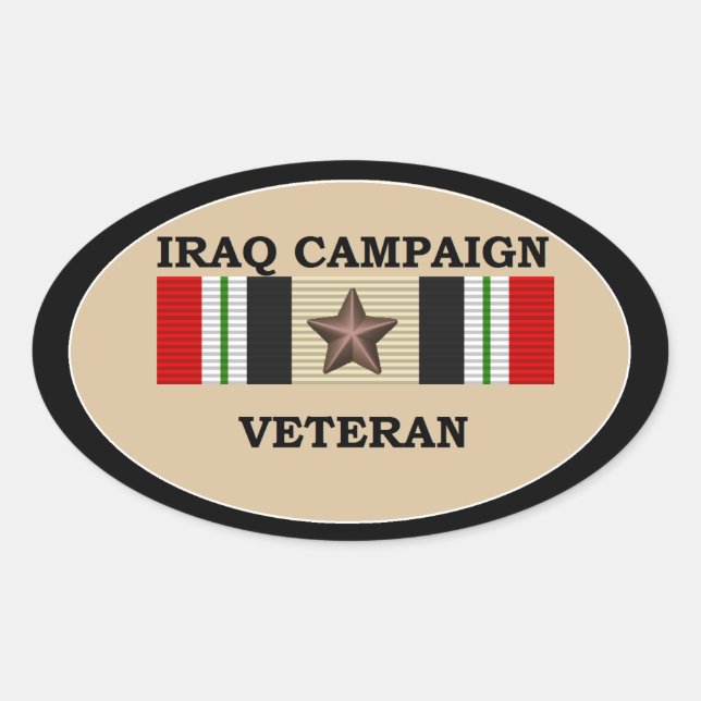 Sticker Ovale Iraq Vétérinaire 1 ICS (Devant)