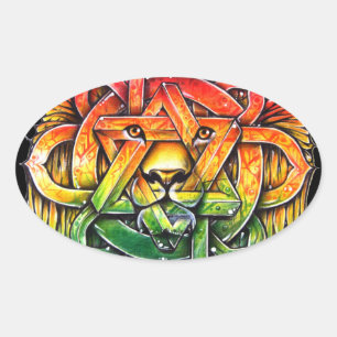 Sticker Ovale Iron Lion Zion - M1