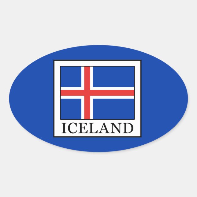 Sticker Ovale Islande (Devant)