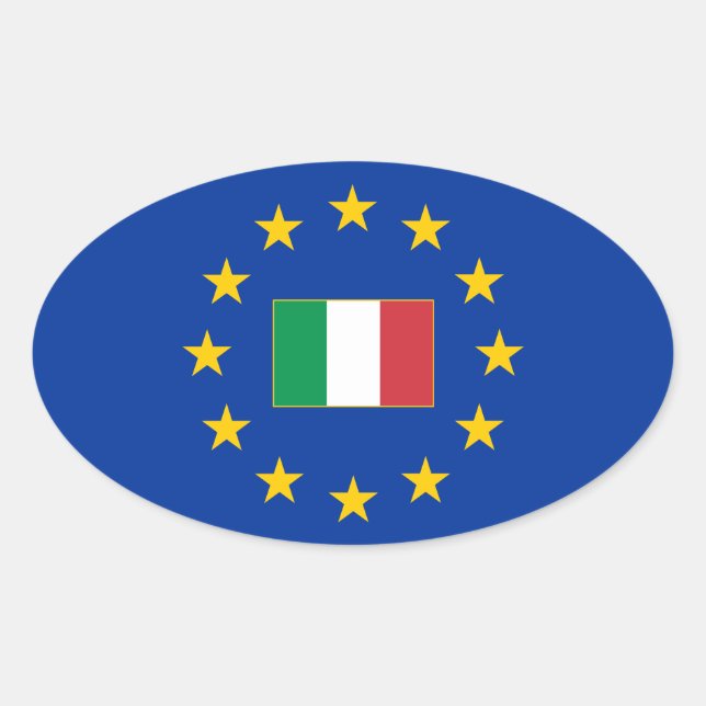 Sticker ovale Italie de l'Union européenne (Devant)