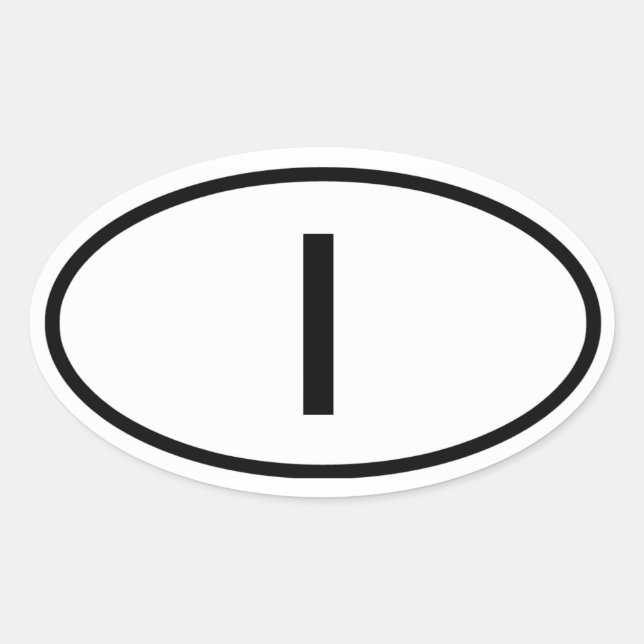Sticker Ovale Italie "I" (Devant)