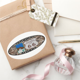 Sticker Ovale Itinéraire historique 66 Seligman Arizona des USA