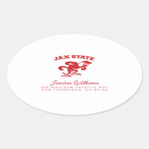 Sticker Ovale Jacksonville State University JAX State Gamecocks