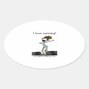 Sticker Ovale J'adore courir !