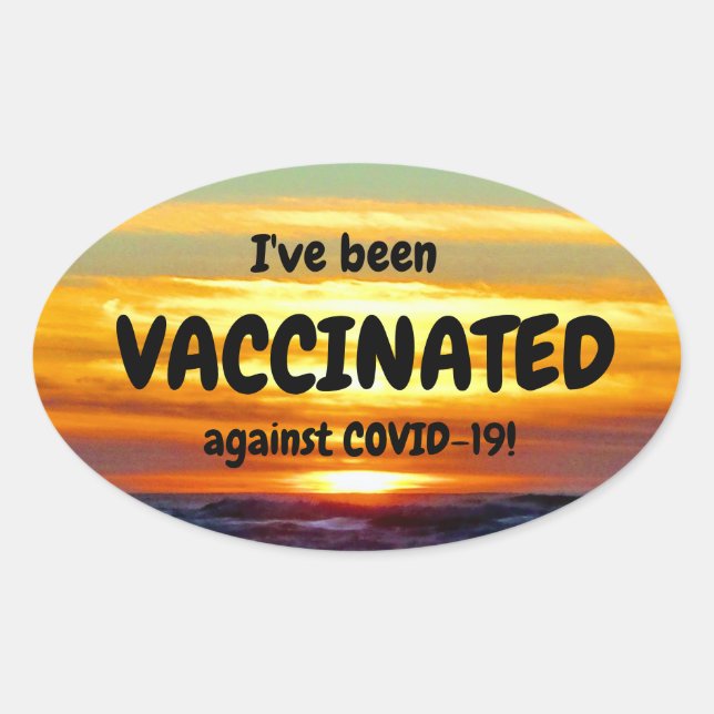 Sticker Ovale "J'ai été vacciné" (Devant)