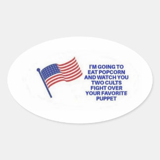 Sticker Ovale J'ai mangé Popcorn et ri