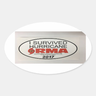 Sticker Ovale J'ai survécu à l'ouragan IRMA OVAL Decal