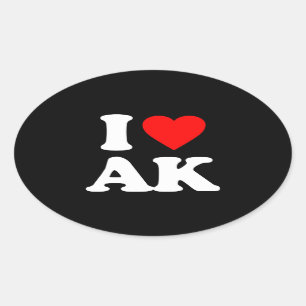 STICKER OVALE J'AIME AK