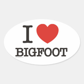 Sticker Ovale J'aime Bigfoot