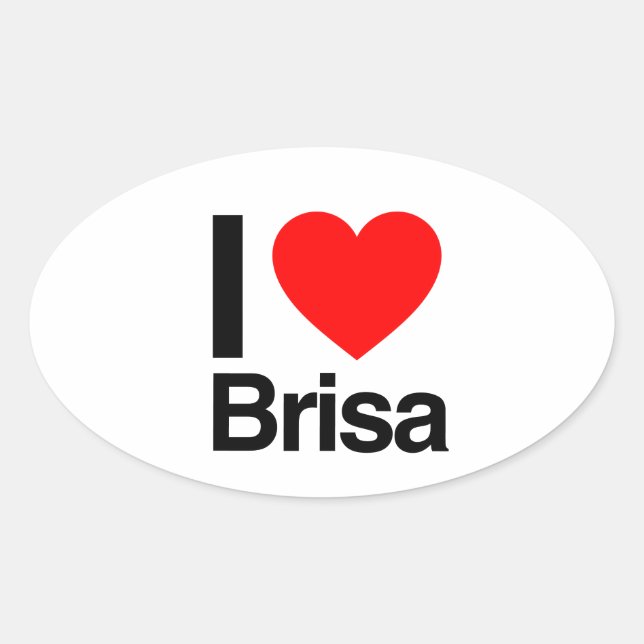 Sticker Ovale j'aime brisa (Devant)
