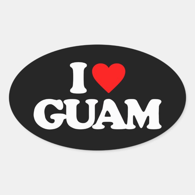 STICKER OVALE J'AIME GUAM (Devant)
