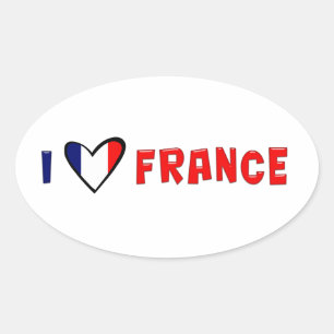 Sticker Ovale J'aime la France