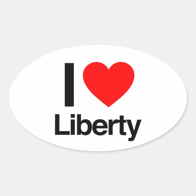 Sticker Ovale j'aime la liberté (Devant)