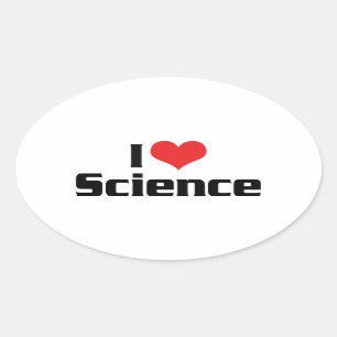 Sticker Ovale J'aime la science du cœur