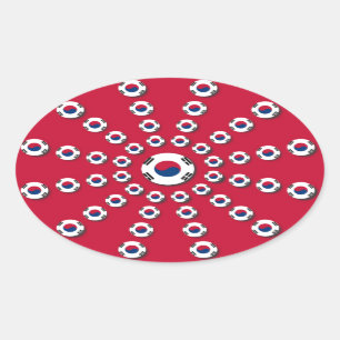 Sticker Ovale J'aime le rouge