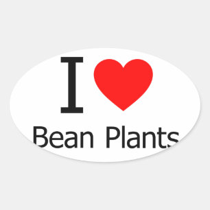 Sticker Ovale J'aime les Plantes de haricots