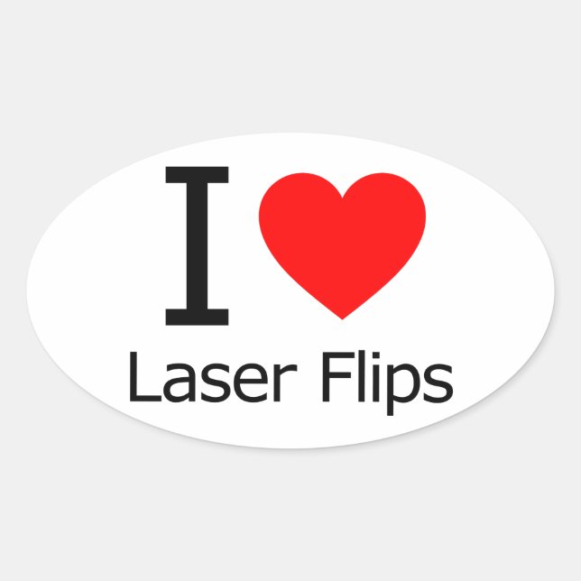 Sticker Ovale J'aime les taches de Lazer (Devant)