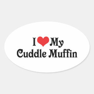 Sticker Ovale J'aime mon Cuddle Muffin