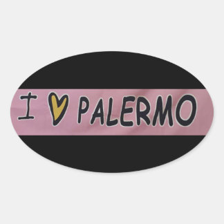Sticker Ovale J'aime Palerme Design