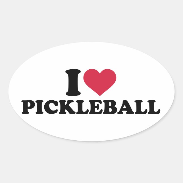 Sticker Ovale J'aime Pickleball (Devant)