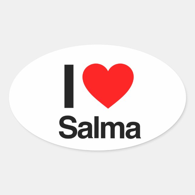 Sticker Ovale j'aime salma (Devant)