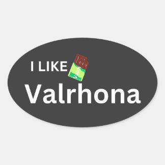 Sticker Ovale J'aime Valrhona