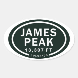 Sticker Ovale James Peak 13,307 FT 13er Colorado Rocky Mountain