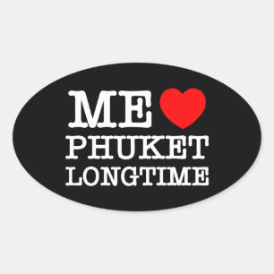 STICKER OVALE J'AMOUR PHUKET À LONG TERME