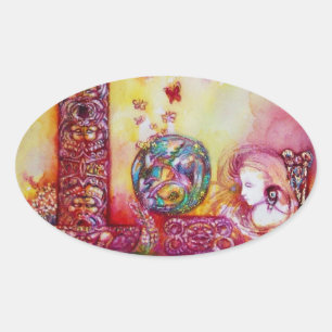 STICKER OVALE JARDIN DES OMBRES PERDANTES, DU FROID ET DES BOUTE