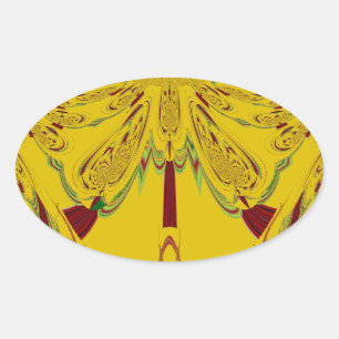 Sticker Ovale jaune