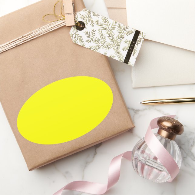 Sticker Ovale Jaune (Cadeaux)