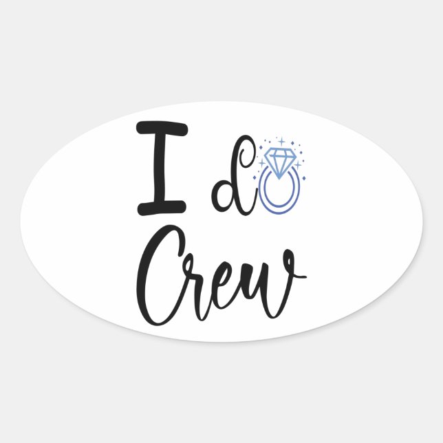 Sticker Ovale Je fais Fête des mariées de Mariage d'équipage (Devant)