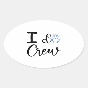 Sticker Ovale Je fais Fête des mariées de Mariage d'équipage