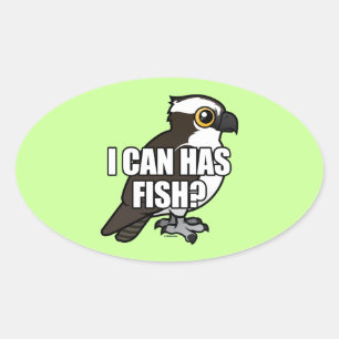 Sticker Ovale Je Peux Avoir Du Poisson ?