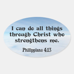 Sticker Ovale Je peux faire toutes choses par...Philippiens 4:13