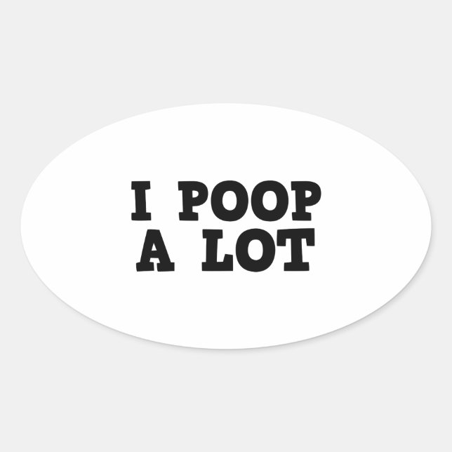 Sticker Ovale Je Pose Beaucoup (Devant)