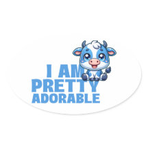 Je suis jolie vache bleue et blanche adorable