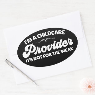 Sticker Ovale Je suis un fournisseur de soins pour enfants Ce n'