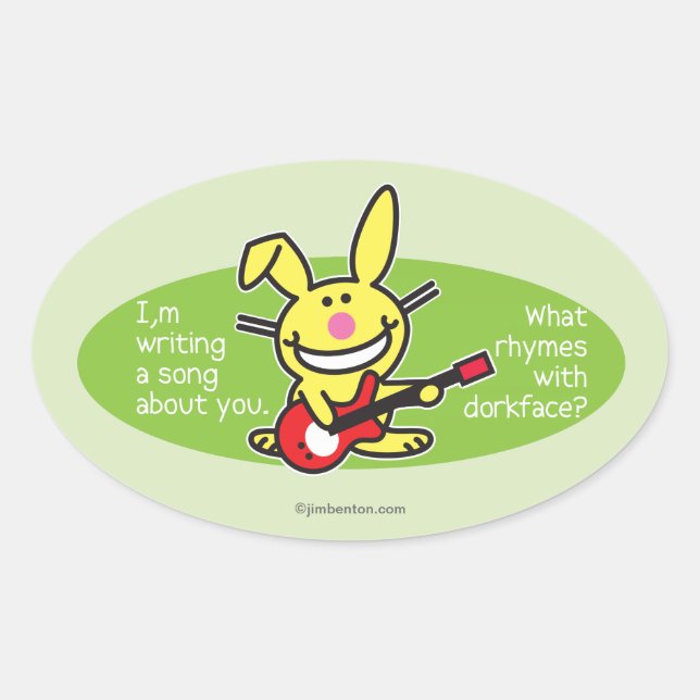Sticker Ovale J'écris une chanson (Devant)