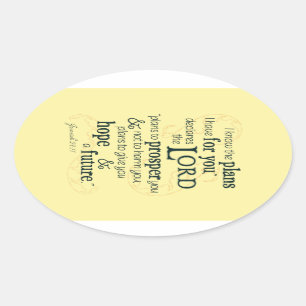 Sticker Ovale Jérémie 29:11 Je connais les plans que j'ai pour v
